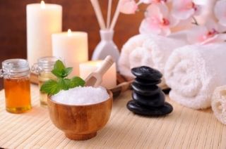 Massage oils, hot stones, massage towels